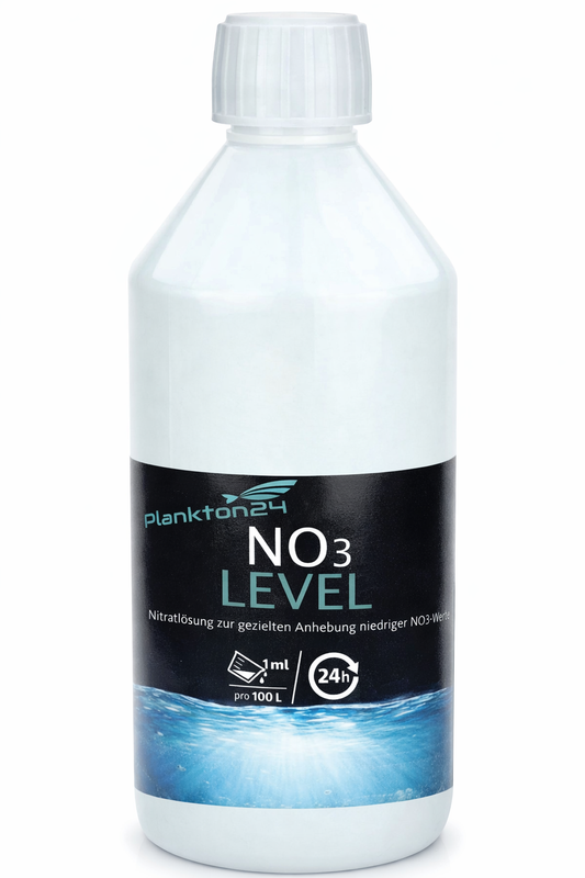 Plankton24 NO3 Level Konzentrierte Nitratlösung zur präzisen Erhöhung niedriger NO3-Werte im Meerwasseraquarium.