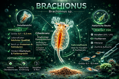 Brachionus - Marine Rädertierchen - Lebende Copepoden